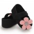 Cute Flower Soft Sole Non Slip Prewalker Princess Shoes for Kids Baby Toddler Girls black Inside length 11 cm