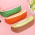 Cute Fruit Shape Leather Zipper Pencil Case for Stationery Storage