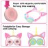 Cute Kids Cat Ear Headphones Wired Adjustable for Boys Girls Tablet Kids Headband Earphone Foldable Over On Ear Game Headset  Golden pink