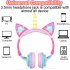 Cute Kids Cat Ear Headphones Wired Adjustable for Boys Girls Tablet Kids Headband Earphone Foldable Over On Ear Game Headset  Black purple