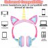 Cute Kids Cat Ear Headphones Wired Adjustable for Boys Girls Tablet Kids Headband Earphone Foldable Over On Ear Game Headset  White pink