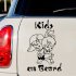 Cute Kids On Board Cartoon Warning Car Sticker Window Decoration Vinyl Decal White