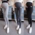 Cute Kitten Pattern Abdomen Support Leggings Trousers for Pregnant Woman  Light gray XXL