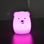 Cute Mini 7Colors Change Warm White Silicone Night Light Bear  59 62 71mm