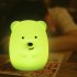 Cute Mini 7Colors Change Warm White Silicone Night Light Bear  59 62 71mm