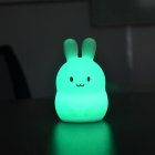 Cute Mini 7Colors Change+Warm White Silicone Night Light Rabbit: 60*68*93mm