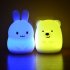 Cute Mini 7Colors Change Warm White Silicone Night Light Rabbit  60 68 93mm