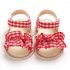 Cute Plaid Soft Rubber Sole Princess Sandals for Baby Infant Girls red 12 cm inside length