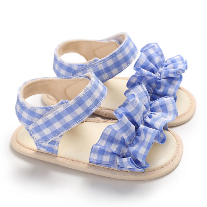 Wholesale Cute Plaid Soft Rubber Sole Princess Sandals for Baby Infant