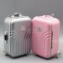 Cute Plastic Rolling Suitcase Mini Luggage Box for BJD Dolls Silver