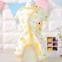 Cute Printing Cotton Pet Dog Four Feets Coat Pajamas red M