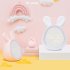 Cute Rabbit Alarm Clock Rechargeable Adjustable Brightness Led Luminous Digital Clock With Temperature Display pink