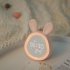 Cute Rabbit Alarm Clock Rechargeable Adjustable Brightness Led Luminous Digital Clock With Temperature Display pink