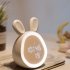 Cute Rabbit Alarm Clock Rechargeable Adjustable Brightness Led Luminous Digital Clock With Temperature Display pink