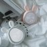 Cute Rabbit Alarm Clock Rechargeable Adjustable Brightness Led Luminous Digital Clock With Temperature Display pink