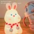 Cute Rabbit Led Silicone Night Light Usb Rechargeable Colorful Remote Control Lamp For Kids Baby Toy Gift Rabbit Night Light
