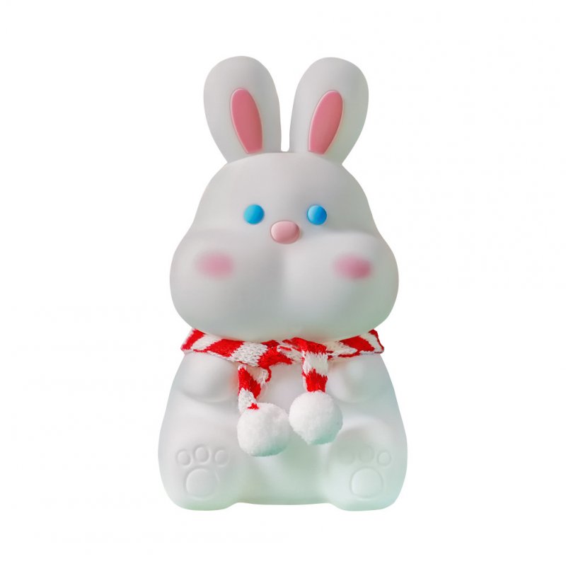 Cute Rabbit Led Silicone Night Light Usb Rechargeable Colorful Remote Control Lamp For Kids Baby Toy Gift Rabbit Night Light