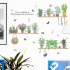 Cute Removable Green Plant Potted Pattern Wall Sticker Home Decoration XL7249