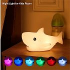 Cute Shark Night Light For Boys Girls Silicone Animal Night Lamp Christmas Gifts For Kids Teens Room Decor white