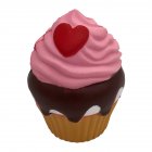 Cute Simulate Loving Heart Cupcake Squishy Toy Home Decor Pink