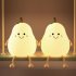 Cute Smile Pear Shape Silicone Led Night Light Usb Charging Color changing Eye Protective Bedside Lamp colorful lights