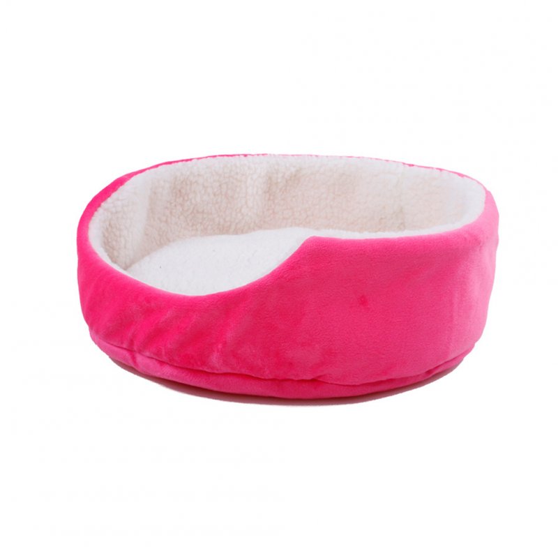 Cute Soft Pet Dog Cat Bed Warm Round Kennel Pet Mat Breathable Fade-Proof Suitable for Four Seasons Pink