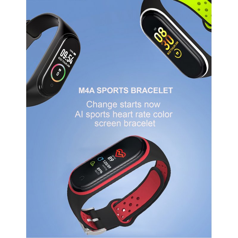 M4 Plus Color Screen Smart Bracelet Heart Rate Monitor Fitness Activity Tracker Smart Band Blood Pressure Wristwatch 