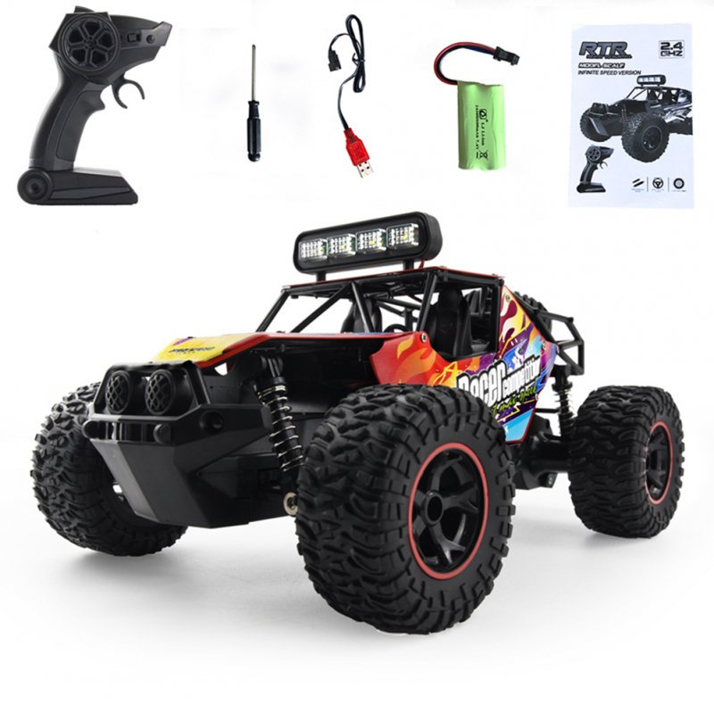 1:16 Remote Control Car with Lights Throttle Alloy High-speed Off-road Vehicle Toys for Children Birthday Gifts 