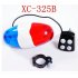 Cycling Bike Bicycle Super Loud LED Warning Light 4 Sounds Electronic Waterproof Horn Bell Siren Blue and white red and white