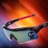 Cycling Glasses Sports Sunglasses Motorcycle Bike Bicycle Riding Goggles with Wind UV 400 Protection for Men and Women Bright black  full gray lens 