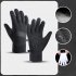 Cycling Gloves Water Resistant Windproof Warm Anti Slip Touch Screen S M L XL For Outdoor Scooter Riding Skiing Running Sports Men Women black M