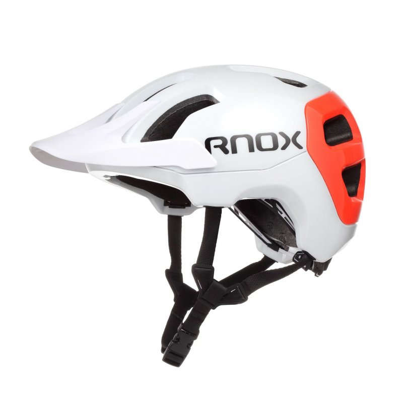 Cycling Mtb Helmet Triathlon Helmet Adult OFF-ROAD Mountain Downhill Bike Big Brim Bicycle Equipment White orange_L size (55-61cm)