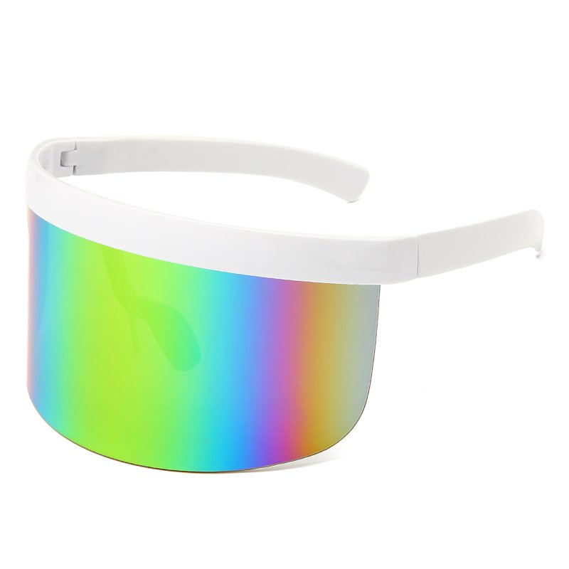 Cycling Sunglasses Oversized Visor Wrap Shield Large Mirror Sun Glasses ant-UV 400 Half Face Shield Guard