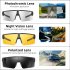 Cycling Sunglasses Unisex Cycling Glasses Polarized Driving Baseball Running Eyewear Fishing Bike PC Goggles For Outdoor Blackgray color changing film 