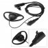 D Shape 2 Pin Interphone Earphone Ear Hook Earpiece Headset MIC PTT Headphone for Baofeng Kenwood Radios Walkie Talkie Black