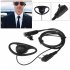 D Shape 2 Pin Interphone Earphone Ear Hook Earpiece Headset MIC PTT Headphone for Baofeng Kenwood Radios Walkie Talkie Black