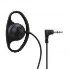 D-shaped Soft Ear Hook Headphone 3.5mm Plug Dual Channel Single Side Headset Compatible For Laptop Skype Voip Icq black