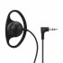D shaped Soft Ear Hook Headphone 3 5mm Plug Dual Channel Single Side Headset Compatible For Laptop Skype Voip Icq black