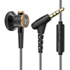 D08 Wired Earbuds In-Ear Headphones With Heavy Bass HiFi Sound Flat Head Earplug For All 3.5mm Jack 1.2 meters with mic black