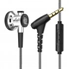 D08 Wired Earbuds In Ear Headphones With Heavy Bass HiFi Sound Flat Head Earplug For All 3 5mm Jack 1 2 meters with mic silver