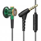 D08 Wired Earbuds In-Ear Headphones With Heavy Bass HiFi Sound Flat Head Earplug For All 3.5mm Jack 1.2 meters with mic green