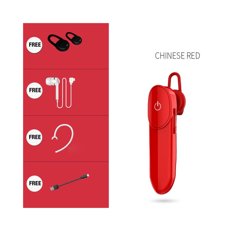 D16 Car Wireless Bluetooth-compatible  5.0  Earphones Mini Business Large-capacity Car Driving Headset Earbuds With Microphone red