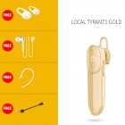 D16 Car Wireless Bluetooth-compatible  5.0  Earphones Mini Business Large-capacity Car Driving Headset Earbuds With Microphone Gold