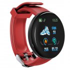 D18 Fitness Watch Smart Bracelet Heart Rate Monitor Blood Pressure Blood Oxygen Measurement Healthy Life Sleep Tracker for iOS Android Phone red