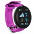 D18 Fitness Watch Smart Bracelet Heart Rate Monitor Blood Pressure Blood Oxygen Measurement Healthy Life Sleep Tracker for iOS Android Phone purple