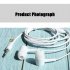 D21 Wired Headset In ear Bass Earplugs Smart Game Headphones With Microphone For Mobile Computer Universal White