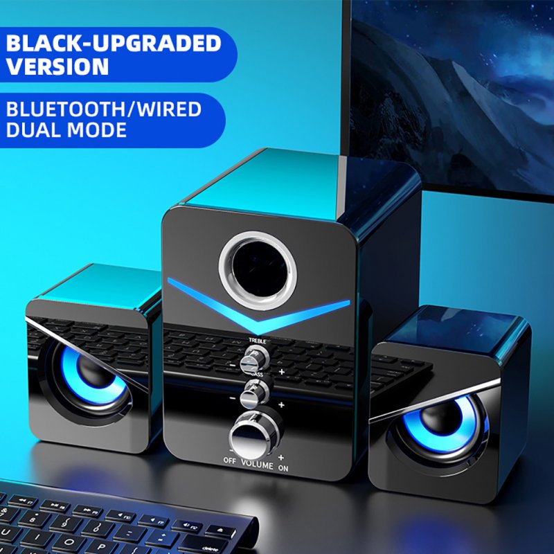 D221 Computer Speakers Wired Bluetooth-compatible 5.0 Desktop Combination Audio Usb Sound Effect Bass Speaker Black (Bluetooth-compatible)