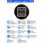 D580C Car Cigarette Lighter TPMS Digital Tire Pressure Gauge   4 External Sensors
