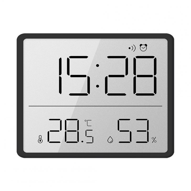 Lcd Digital Alarm Clock Large Screen Displays Magnetic Design Thermometer Meter Humidity Monitor 