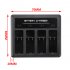 DC 5V 2A Battery 4 Slot Charger Professional Type C Battery Charging Stock Station 70x60x20mm For Gopro5 6 7 8 black